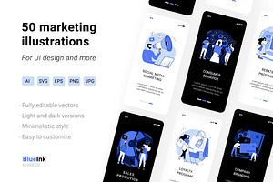 50 Marketing UI Illustrations