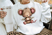 Christmas Mouse Clipart, an Illustration by Sublimation Artist (Thumbnail 4 of 6)