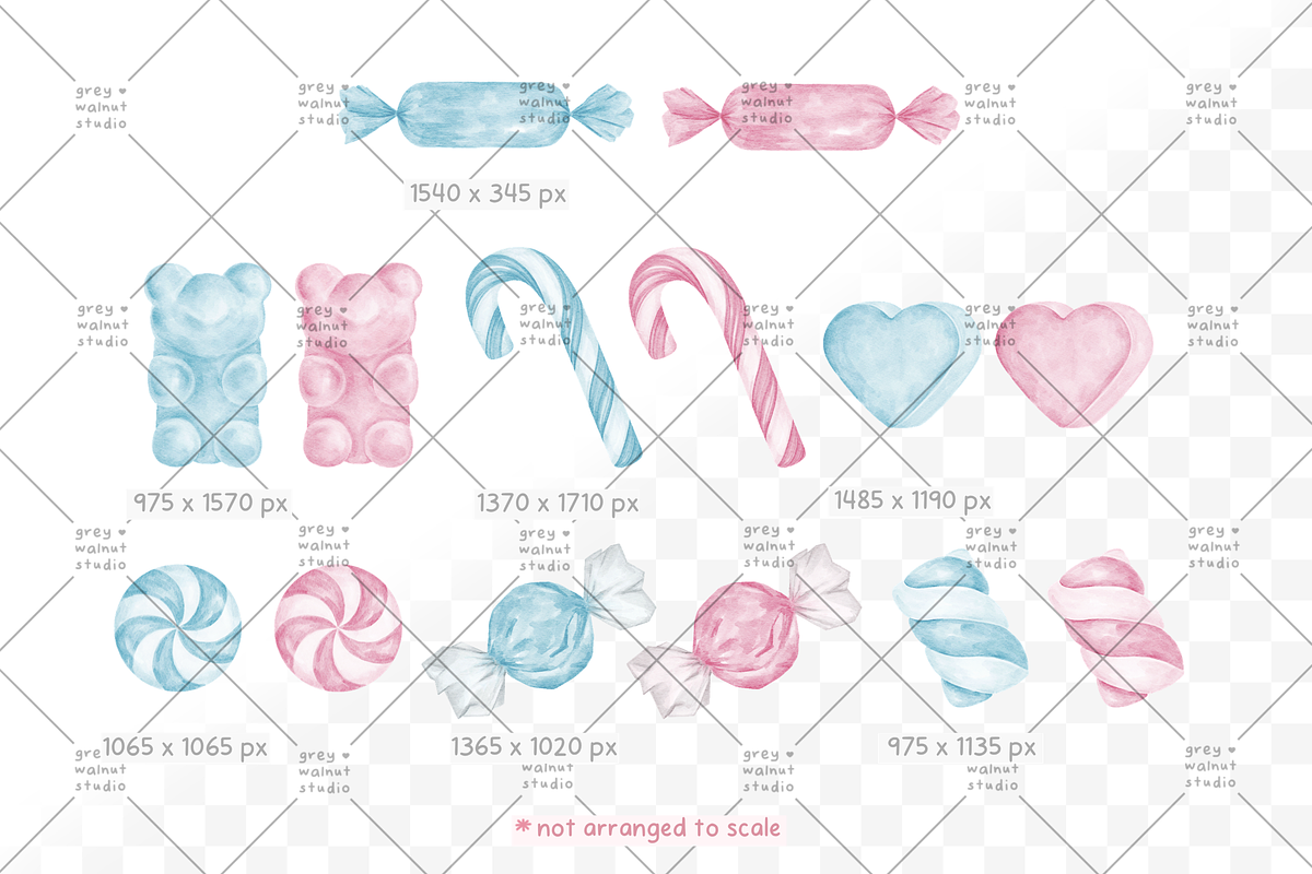 Blush and Blue Sweets Clipart, a Food Illustration by greywalnutstudio (Photo 3 of 3)