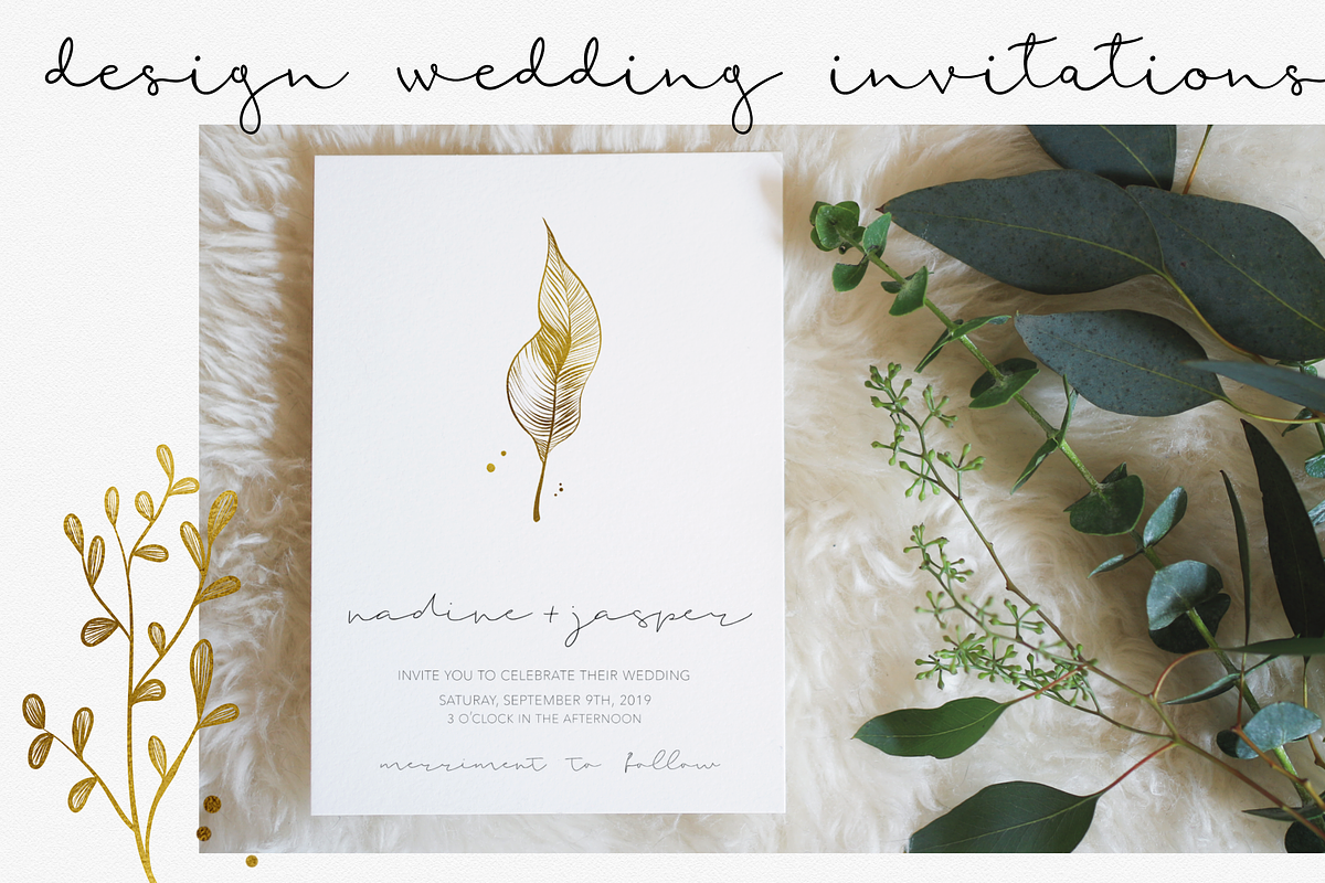 GOLD & BLACK INK BOTANICAL FLORALS, an Illustration by Wooly Pronto (Photo 6 of 9)