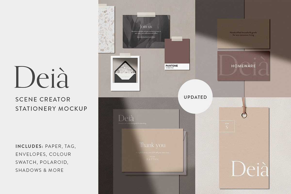 Deia Stationery Mockup Scene Creator, a Product Mockup by Moyo Studio (Photo 1 of 18)