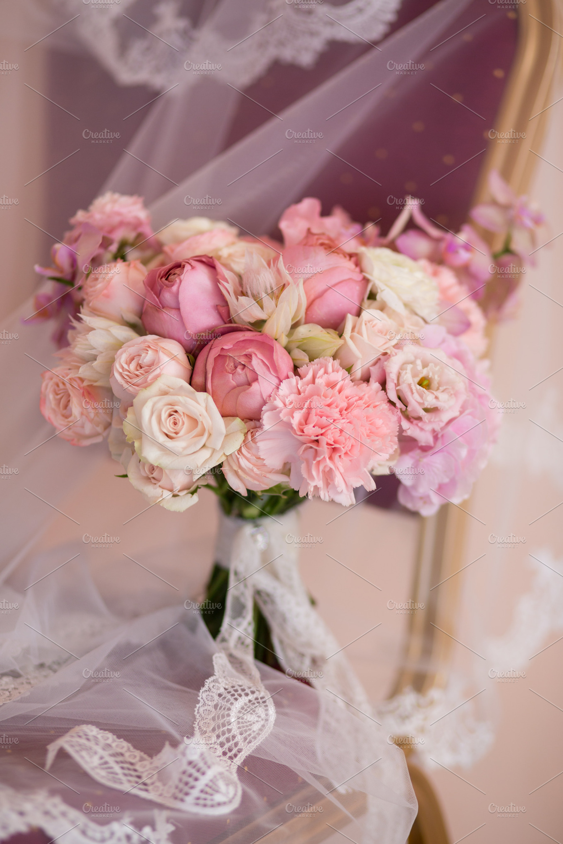 Beautiful wedding bouquet stock photo containing bouquet and bride, a Holiday Photo by Vladimir Popovich