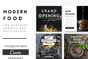 Modern Food Instagram Template Canva