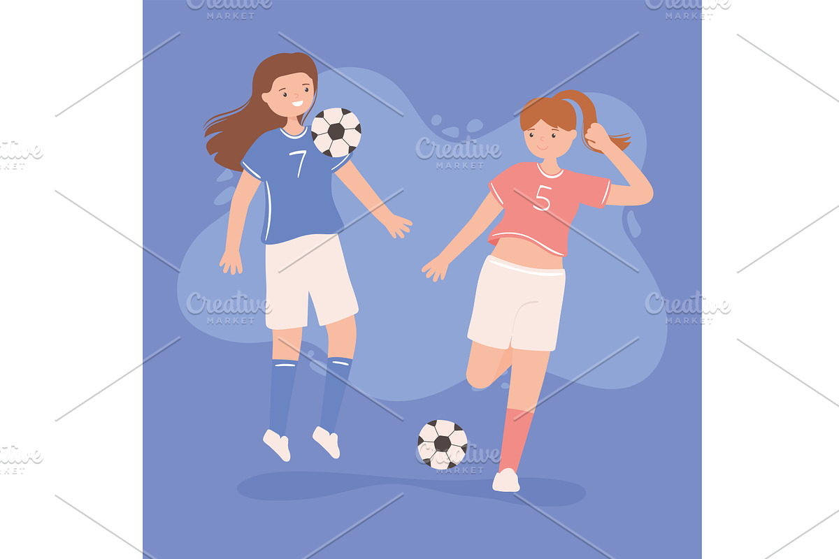 young women soccer, a Person Illustration by studiogstock