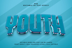 Youth 3d Editable Text Effect Style