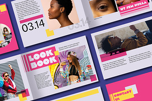 Grey Look Book with Pink Accents, a Print Template by wavebreak