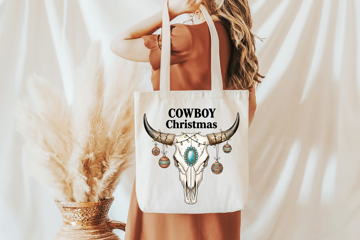 Bull Skull Cowboy Christmas Sublimat, a Graphic by Libby Wishes (Photo 2 of 6)