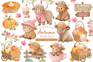Watercolor Baby Bison Clipart