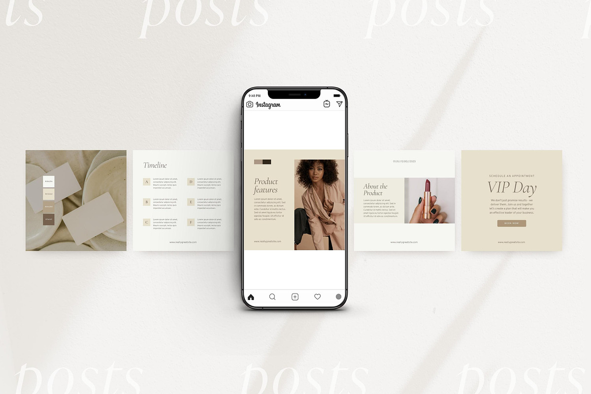 Luxury Aesthetic Instagram templates, a Social Media Template by LiliesandBerries (Photo 13 of 17)