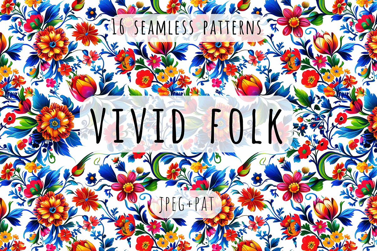 Vivid Folk - Floral Patterns, a Pattern Graphic by Art Sproot (Photo 2 of 11)