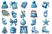 Blue Christmas Clipart Sublimation, an Illustration by Designworld (Thumbnail 3 of 6)