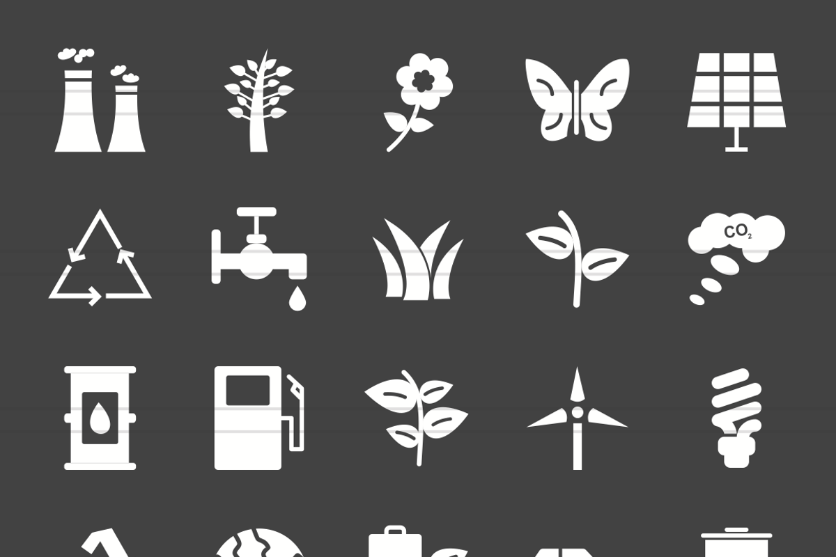50 Ecology Glyph Inverted Icons preview 2