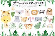 Watercolor african animal faces, an Animal Illustration by Let's Art (Thumbnail 3 of 18)