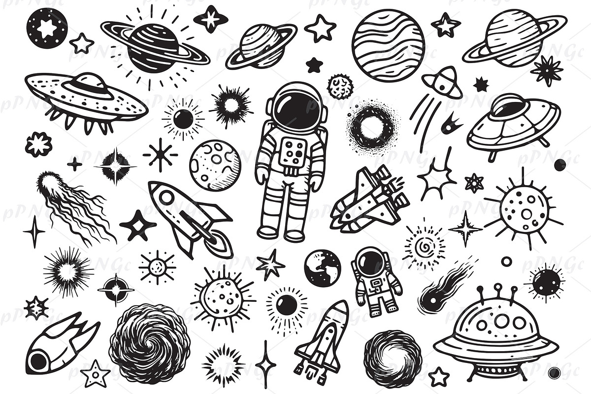 Space Svg, Planet Svg, Galaxy Svg, an Outline Icon by PassionPNGcreation (Photo 1 of 5)