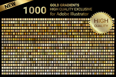 1000 Gold Gradients for Illustrator, a Gradient Add-On by Juksy