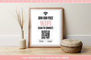 Pink & Black WiFi QR Code Sign, a Stationery Template by SunshineStudioBoutique (Thumbnail 9 of 10)