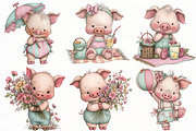 Whimsical summer pig Clipart, an Illustration by Designworld (Thumbnail 4 of 5)