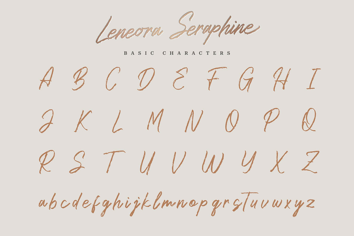 Leneora Seraphine Brush Handwritten, a Script Font by Denustudios (Photo 11 of 15)