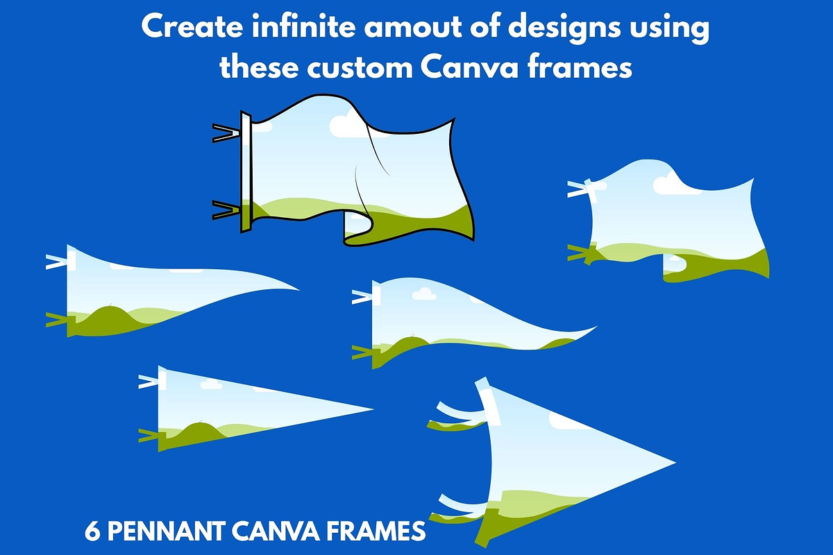 Pennant Canva Frames, Sports Banner, an Object Graphic by GraphiCarola (Photo 2 of 7)