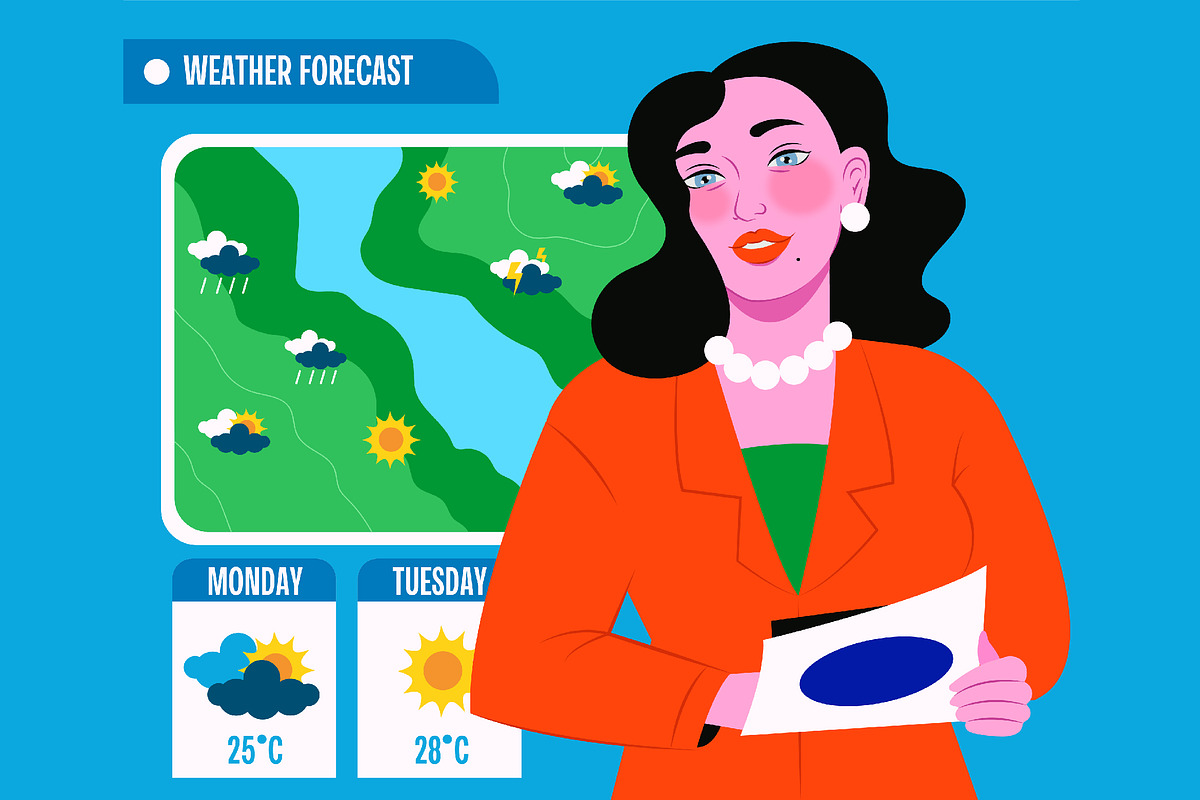 Weathercaster Asset Illustration, an Illustration by graphicook