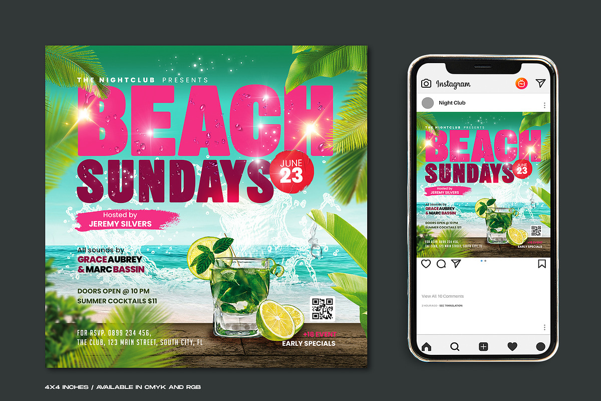 Beach Party Flyer PSD, a Flyer Template by Corrella Design (Photo 1 of 2)