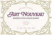 Art Nouveau Modern Linear Frames Set, a Graphic by MaryArt (Thumbnail 1 of 6)