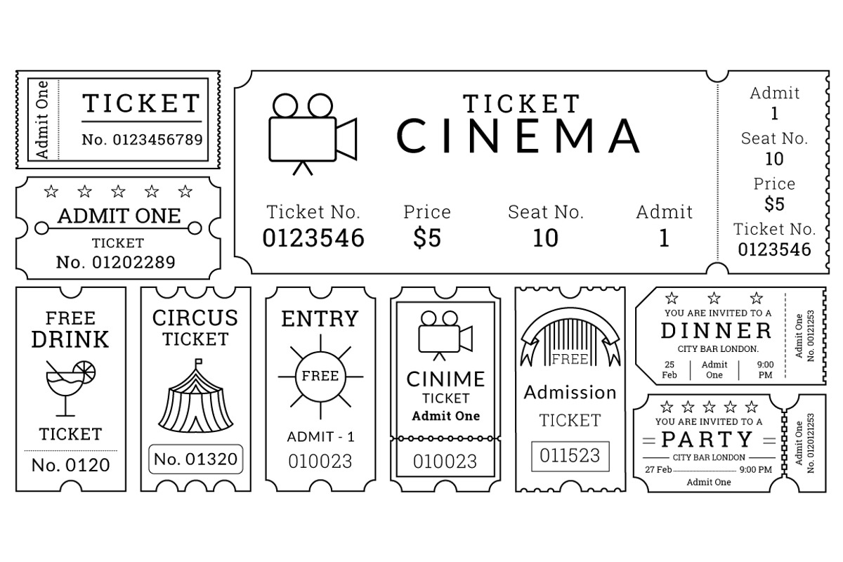 Ticket Templates Pack, an Object Illustration by Creative Stall (Photo 1 of 3)