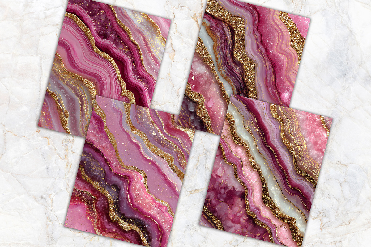 Blush Pink Agate Textures Scrapbooks, a Background Graphic by V Design Creator (Photo 10 of 12)