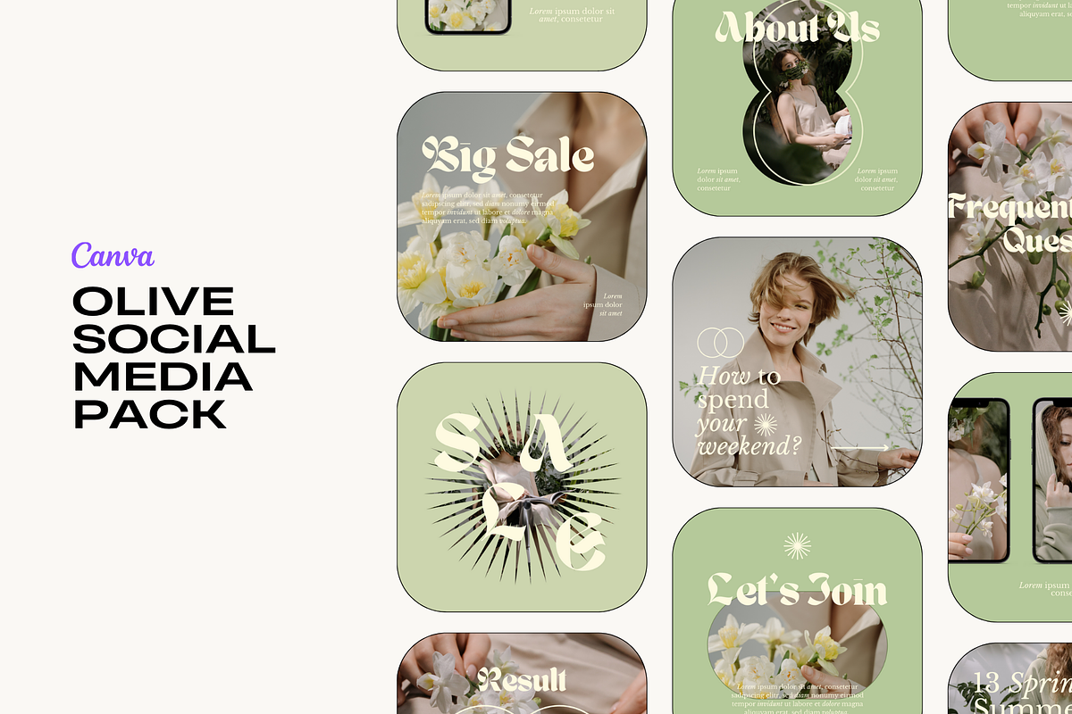 Olive Social Media Pack, a Social Media Template by marmaries (Photo 1 of 13)