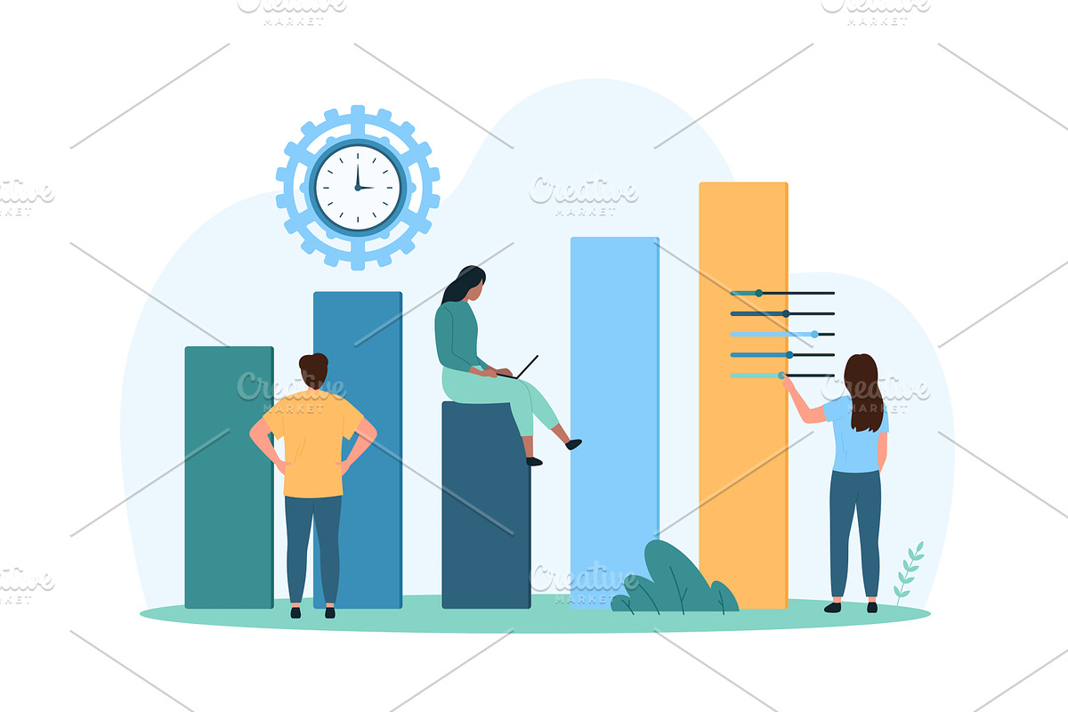 Statistic growth analytics strategy, a Finance Illustration by Flashvector