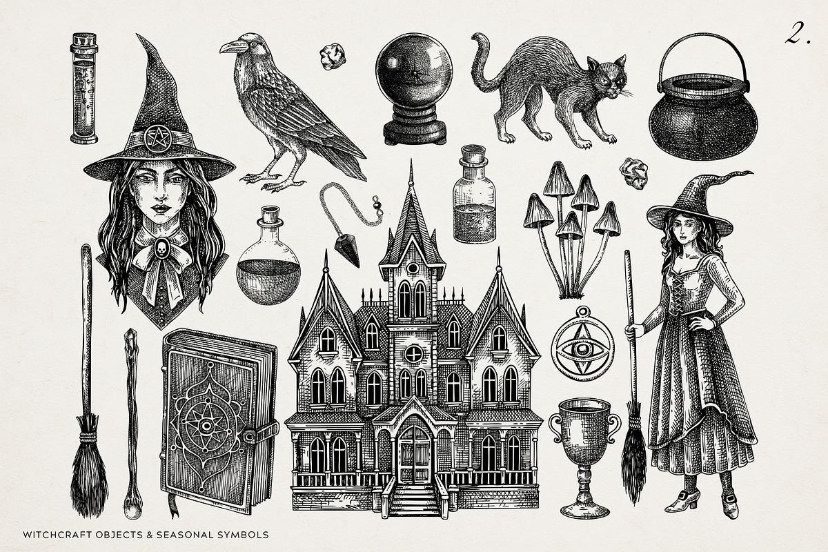 Halloween & Witchcraft Vector Bundle, a Seasonal Illustration by Yevheniia (Photo 3 of 15)