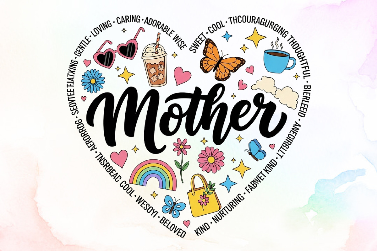Retro Mothers Day, Mama Heart, Mom, a Seasonal Illustration by Sublimation Artist (Photo 1 of 9)