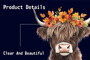 Watercolor Autumn Highland Cow, an Illustration by CitraGraphics (Thumbnail 5 of 6)