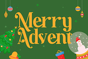 Merry Advent - Christmas Font, a Serif Font by Rishsketch (Thumbnail 1 of 15)