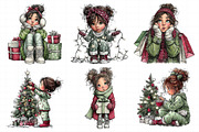 Whimsical Christmas Girl Clipart, an Illustration by Daily.Designs (Thumbnail 7 of 8)