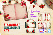Strawberry Junk Journal Kit, a Background Graphic by Graphic Template (Thumbnail 1 of 2)