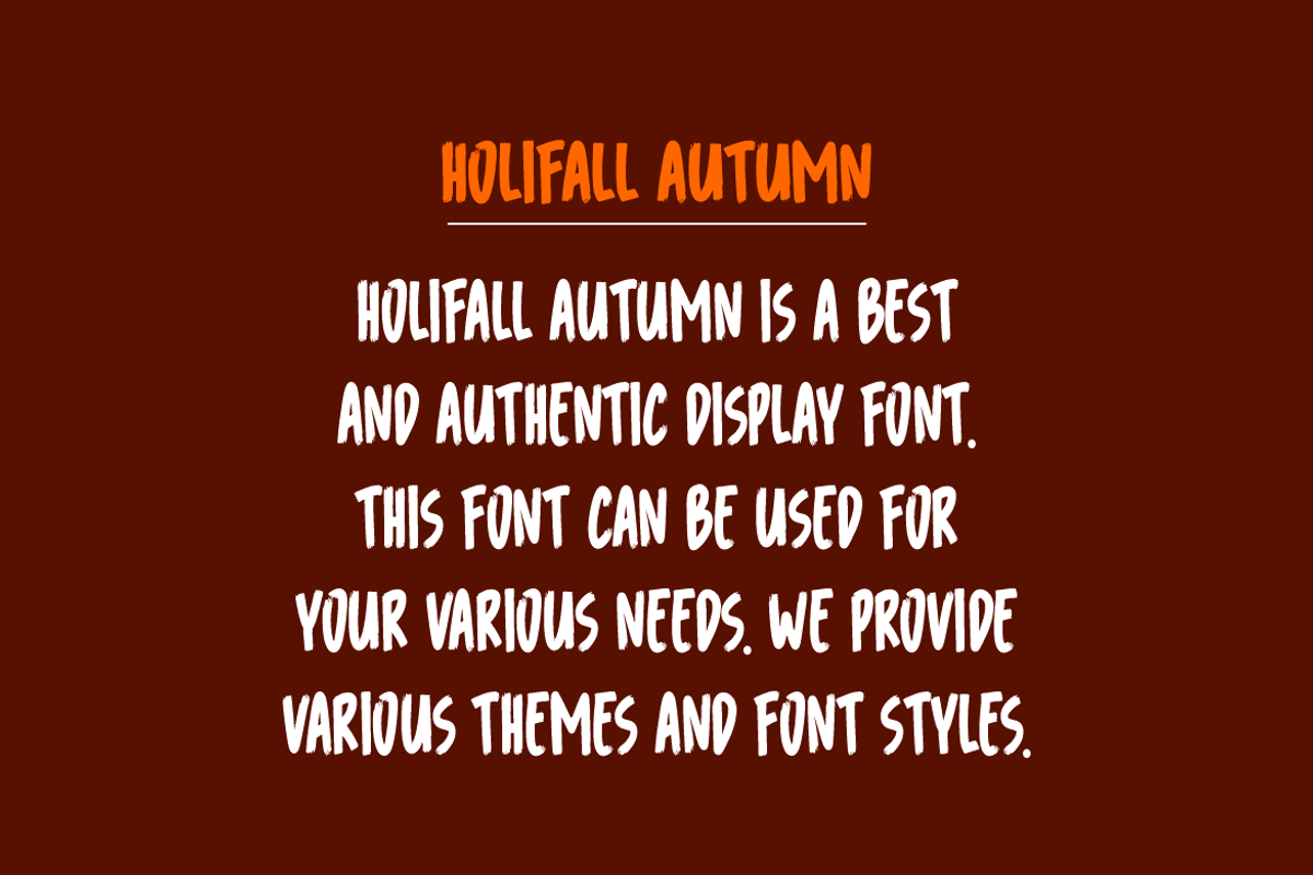 Holifall Autumn - Tropic Font, a Sans Serif Font by Iqsiart Studio (Photo 4 of 6)