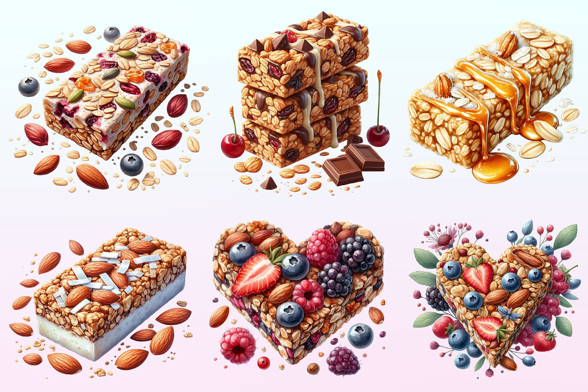 Granola Bar Watercolor Clipart, a Graphic by CitraGraphics (Photo 2 of 4)