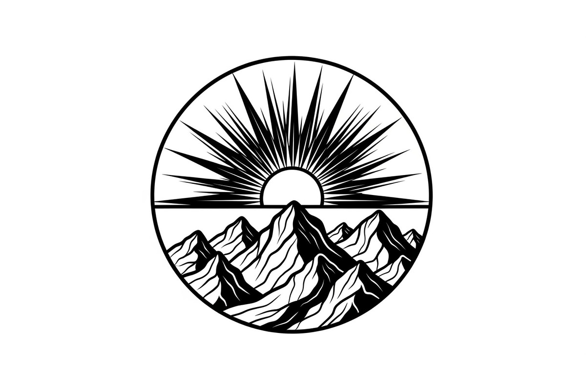 Mountain Sun Circle Design Bundle, an Illustration by Creativeshirt (Photo 30 of 31)