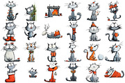 Cute Christmas Cat Clipart, an Illustration by Pixels.Craft (Thumbnail 5 of 6)