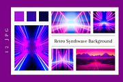 Retro-futuristic synthwave backdrops, a Background Graphic by liravega (Thumbnail 2 of 2)