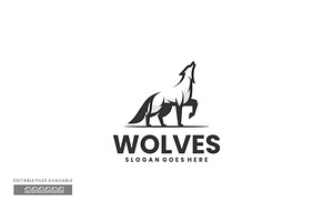 Wolves Silhouette Logo, a Branding & Logo Template by ivan_artnivora