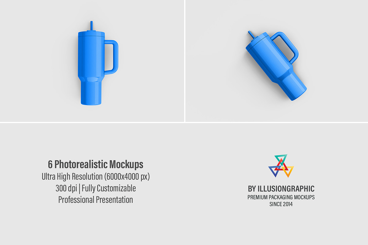 Tumbler Mockup - 6 views, a Cups & Container Mockup by Illusiongraphic (Photo 11 of 17)