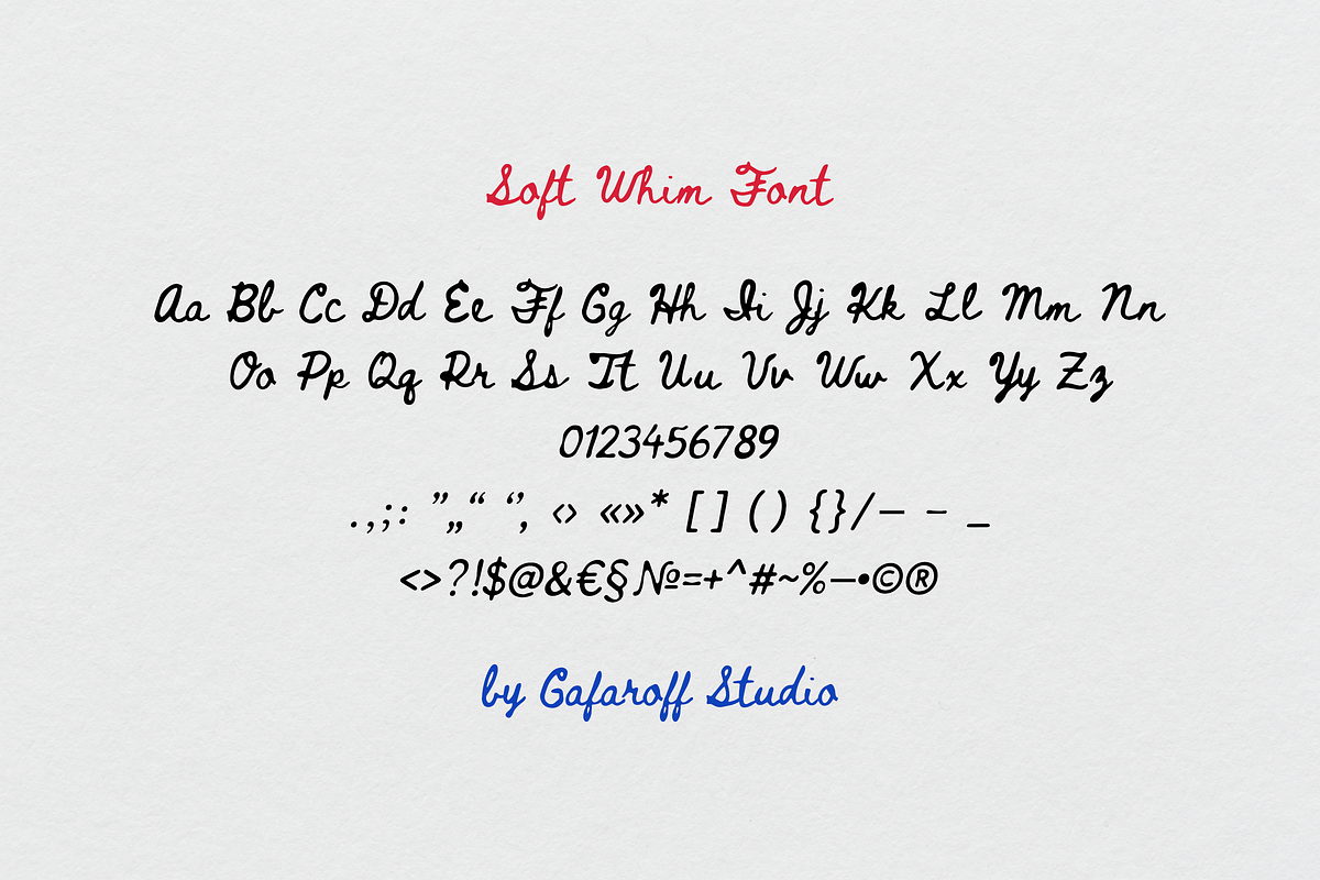 Soft Whim Handwritten Script Font, a Script Font by gafaroff studio (Photo 7 of 7)
