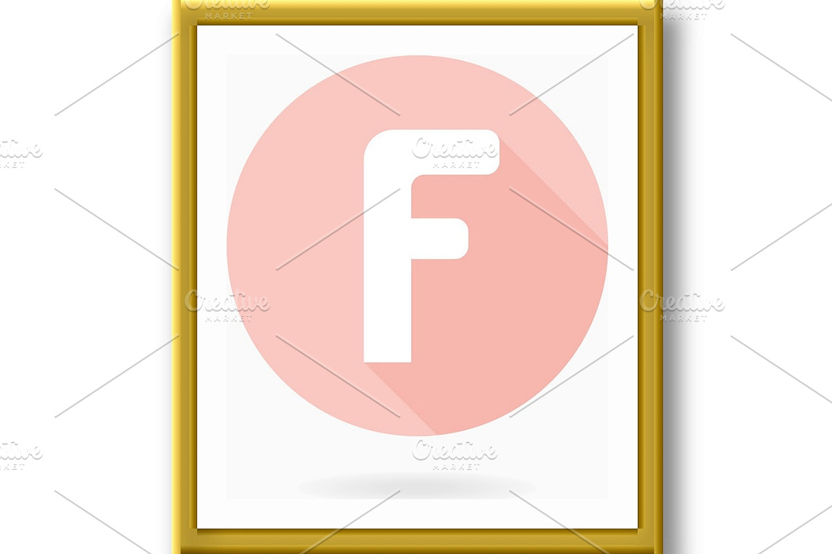 Fine Vector Flat Icon With Letter F, an Outline Icon by FineArtStudio (Photo 2 of 3)