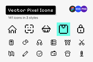 Vector Pixel Icons Set