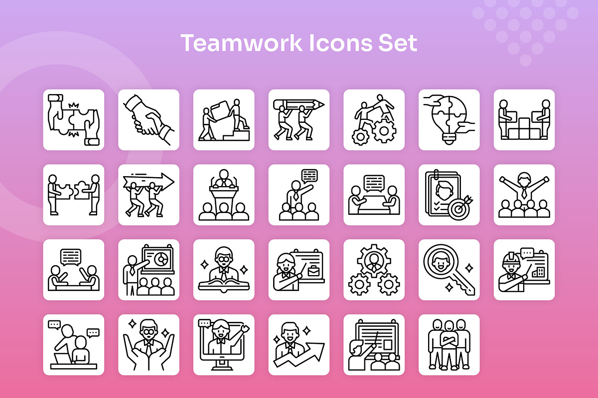 Teamwork Icons Set - Line, an Outline Icon by Kmg Design (Photo 2 of 2)