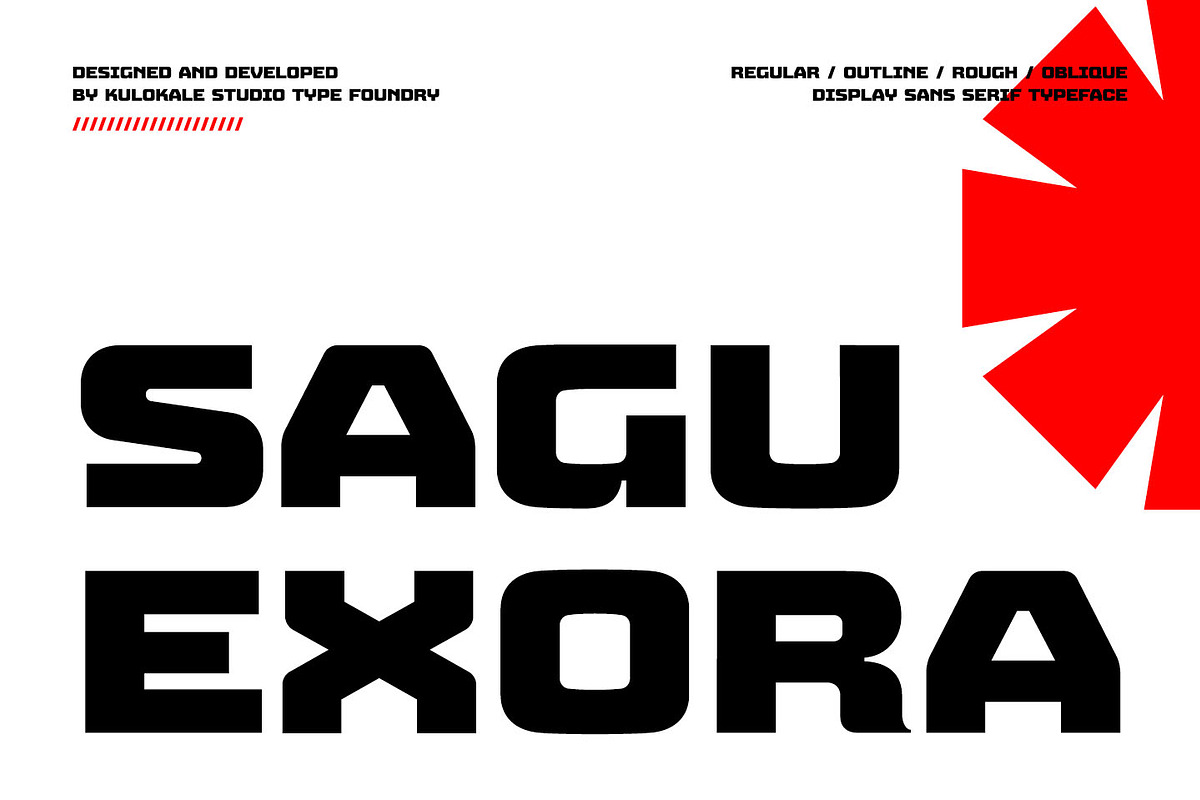 Sagu Exora Display Sans Font, a Sans Serif Font by Kulokale (Photo 1 of 11)