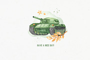 Military transport watercolor, a Transportation Illustration by Marina Ermakova (Thumbnail 9 of 9)