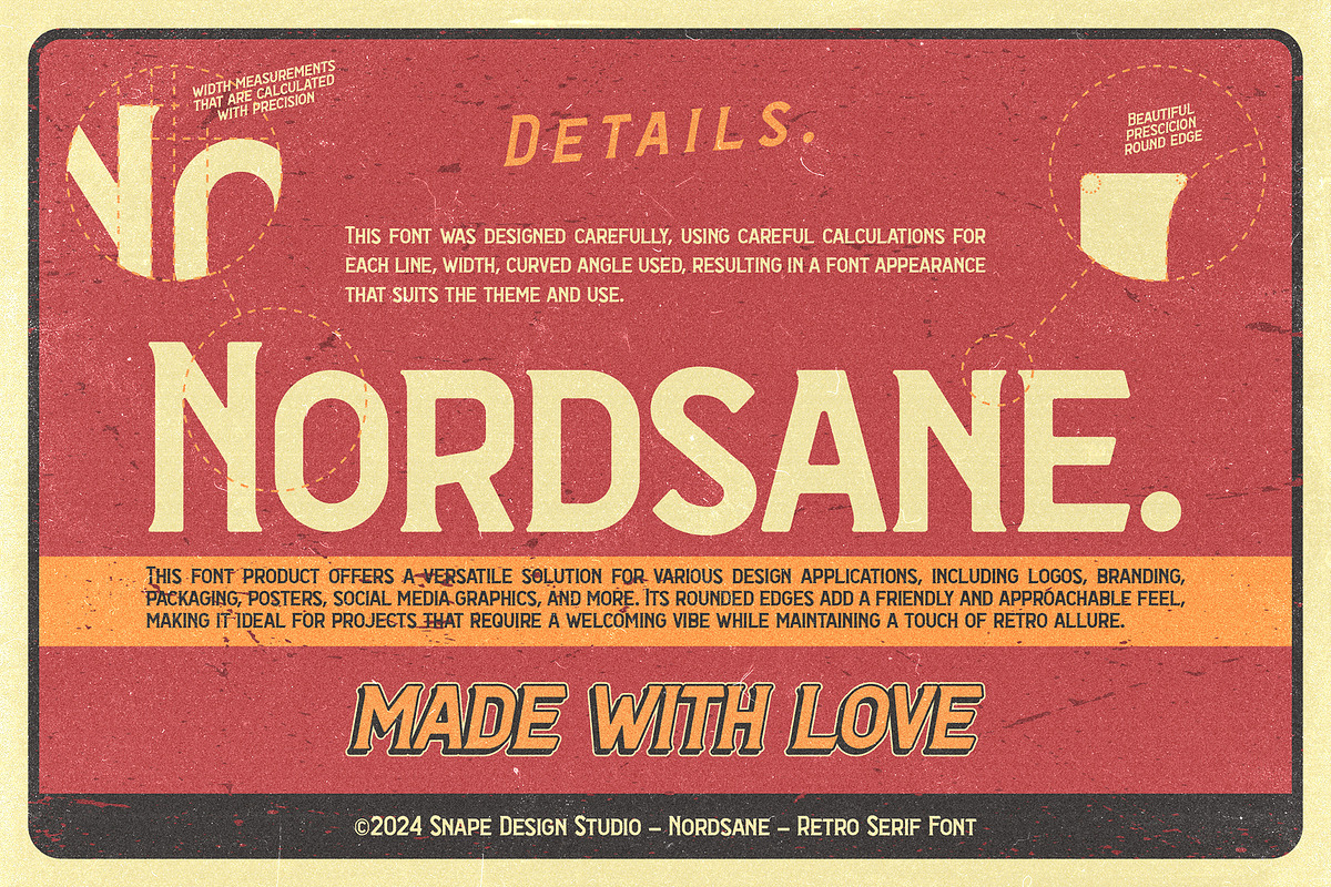 Nordsane - Retro Serif Font, a Serif Font by Snape Design Studio (Photo 4 of 7)